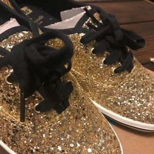 Kate Spade for Ked’s gold glitter sneakers